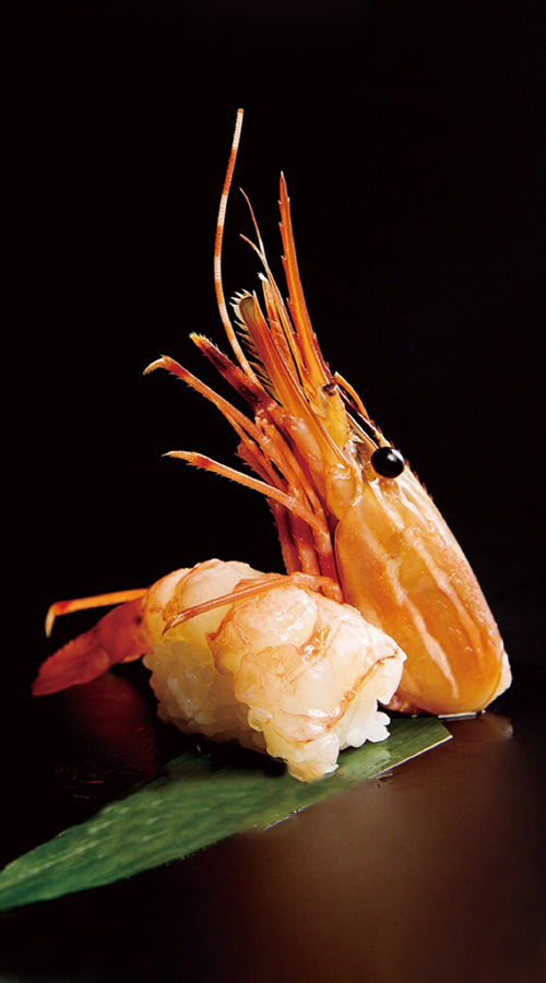 sashimi japonés de gambas